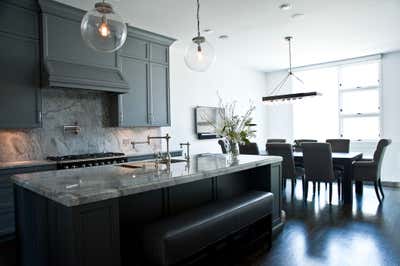  French Transitional Family Home Open Plan. Ukrainian Village  by Brianne Bishop Design.