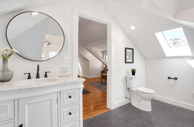 Transitional Family Home Bathroom. Fayerweather Home by JC Robertson Designs.