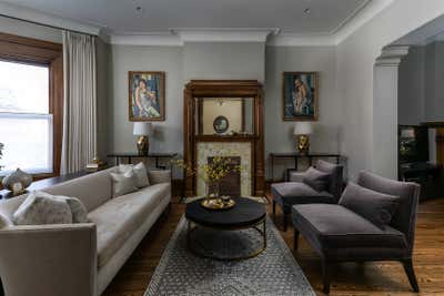  Victorian Family Home Living Room. Lincoln Park Victorian  by Brianne Bishop Design.