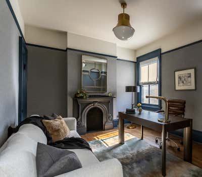 Victorian Family Home Office and Study. Lincoln Park Victorian  by Brianne Bishop Design.