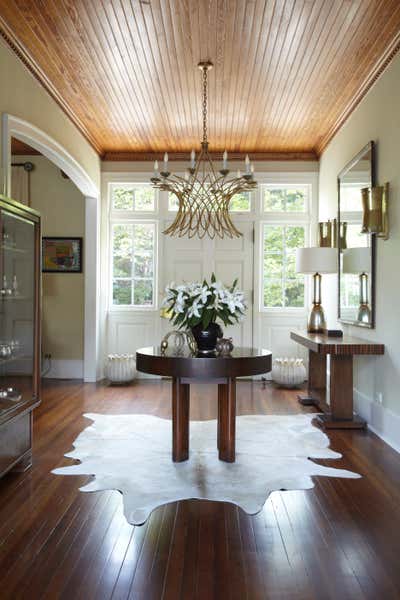  Art Deco Country House Entry and Hall. A Converted Stable in the Hamptons by Elizabeth Hagins Interior Design.