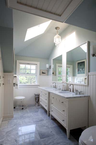  Transitional Country House Bathroom. A Converted Stable in the Hamptons by Elizabeth Hagins Interior Design.