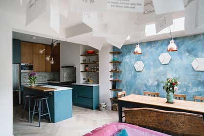  Bohemian Family Home Dining Room. Kitchen living space refurbishment 26GR by Elemental Studio Ltd.