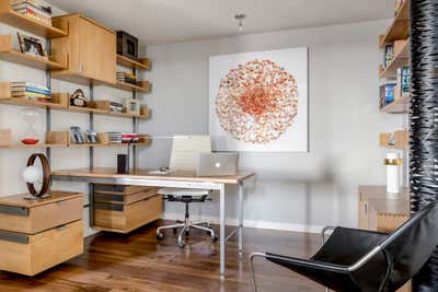 Contemporary Bachelor Pad Office and Study. Custom Bachelor Pad by Eleven Interiors LLC.