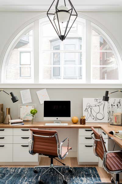 Contemporary Office and Study. Beacon Hill Carriage House by Eleven Interiors LLC.