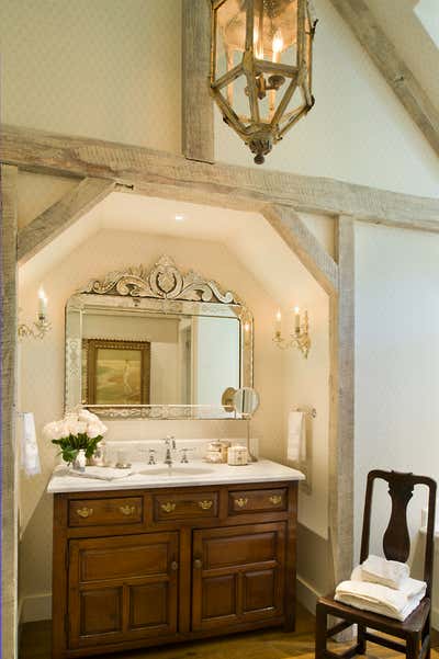 English Country Family Home Bathroom. Woodside by Lynnette Reid Interior Design.