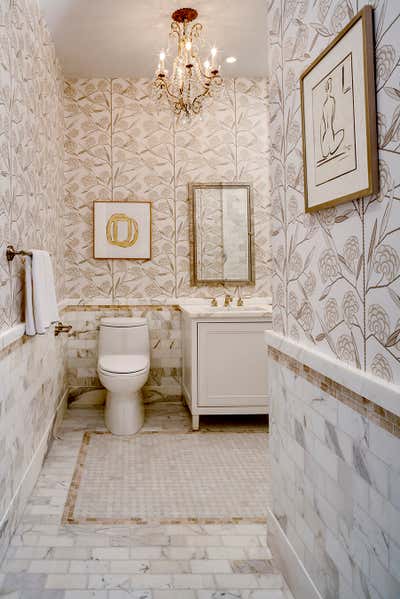  Transitional Office Bathroom. 1110 Park Ave. Sales Office by J Cohler Mason Design.