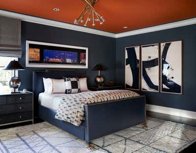  Transitional Family Home Bedroom. River Oaks Boulevard by Dennis Brackeen Design Group.