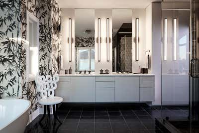 Contemporary Beach House Bathroom. Oceanfront Contemporary by Pavarini Design.