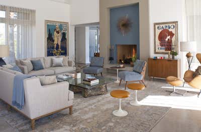  Mid-Century Modern Family Home Living Room. Rhapsody in Blue by Grace Home Furnishings.