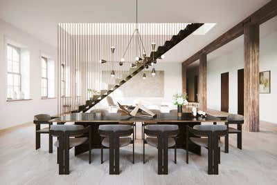  Contemporary Minimalist Apartment Dining Room. NYC Loft  by DJDS.