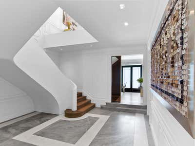  Modern Family Home Entry and Hall. Upper East Side Townhouse by Meyer Davis.