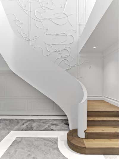  Modern Family Home Entry and Hall. Upper East Side Townhouse by Meyer Davis.