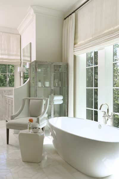  Contemporary Family Home Bathroom. Marble Master Bath by Tish Mills Interiors.