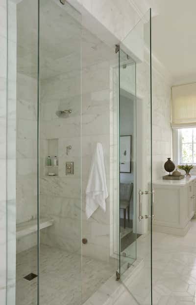  Traditional Family Home Bathroom. Marble Master Bath by Tish Mills Interiors.