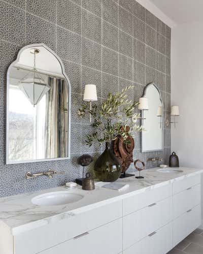 Modern Family Home Bathroom. Napa Valley Master Bath by Tish Mills Interiors.