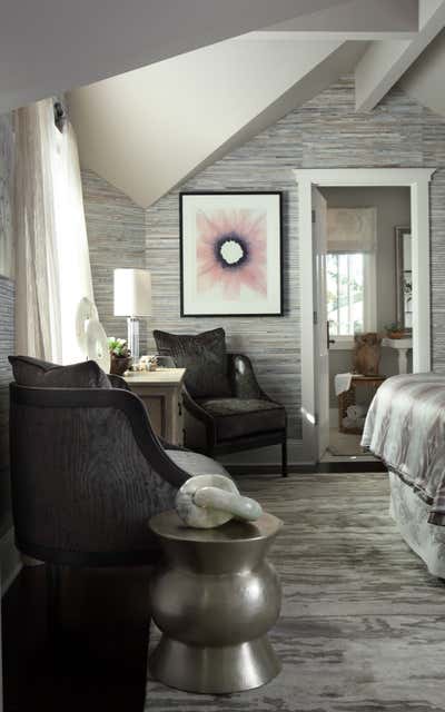  Eclectic Transitional Vacation Home Bedroom. Napa Valley Vineyard Guest Retreat by Tish Mills Interiors.