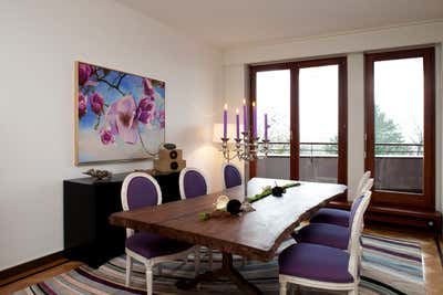  Contemporary Apartment Dining Room. Geneva, Switzerland by Shannon Connor Interiors.