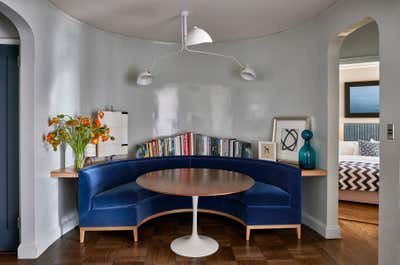  Mid-Century Modern Transitional Apartment Dining Room. Minetta Lane by Meyer Davis.