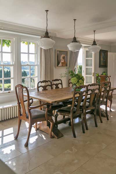  English Country Transitional Country House Dining Room. Cotswold Country House by Siobhan Loates Design LTD.