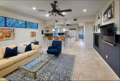  Beach Style Bar and Game Room. Bringing Art into the Family Room by JC Robertson Designs.