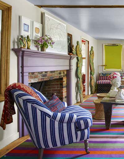  Eclectic Country House Living Room. John Robshaw's Country Home by Sara Bengur Interiors.