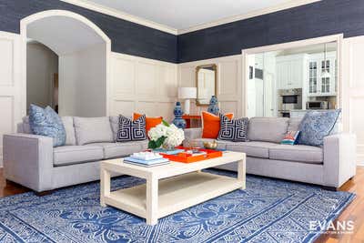  Preppy Living Room. Greenwich, Connecticut by Evans Construction & Design.