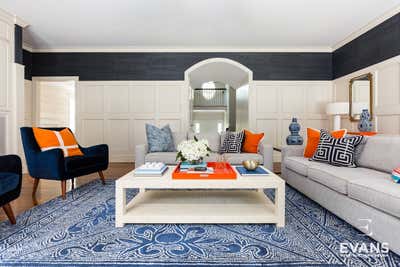  Preppy Beach Style Family Home Living Room. Greenwich, Connecticut by Evans Construction & Design.