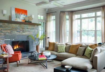  Transitional Family Home Living Room. Newton Historic Home by Kristen Rivoli Interior Design.