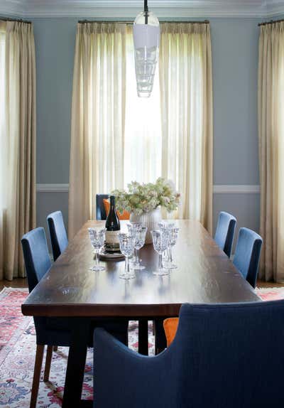  Transitional Family Home Dining Room. Newton Historic Home by Kristen Rivoli Interior Design.