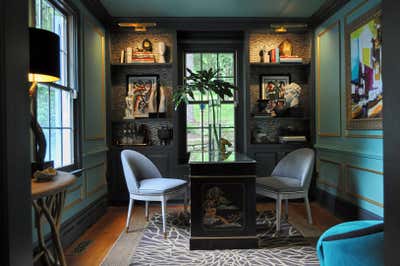  Transitional Family Home Office and Study. Princeton NJ Residence  by Michael Herold Design.