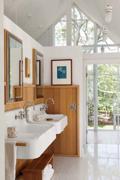 Modern Family Home Bathroom. Shelter Island House by Michael Haverland Architect.
