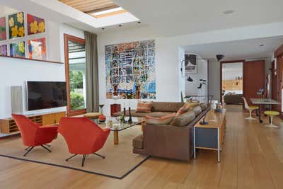  Eclectic Family Home Living Room. Bayfront House by Michael Haverland Architect.