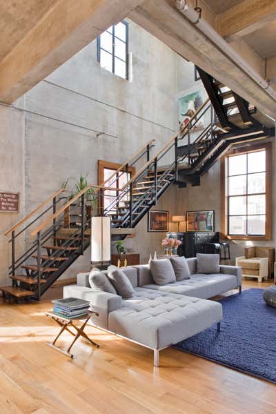  Eclectic Family Home Living Room. Duplex Loft by Michael Haverland Architect.