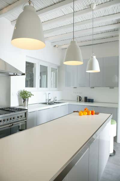  Contemporary Vacation Home Kitchen. Mykonos Seafront Villa by Anna-Maria Coscoros Interior Design.
