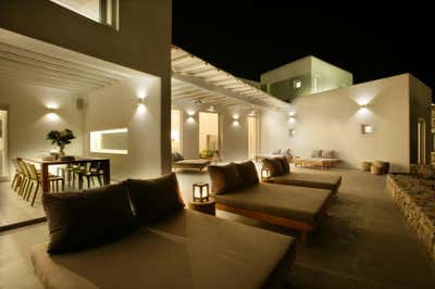  Beach Style Vacation Home Exterior. Mykonos Seafront Villa by Anna-Maria Coscoros Interior Design.