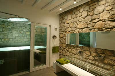  Contemporary Vacation Home Bathroom. Mykonos Seafront Villa by Anna-Maria Coscoros Interior Design.