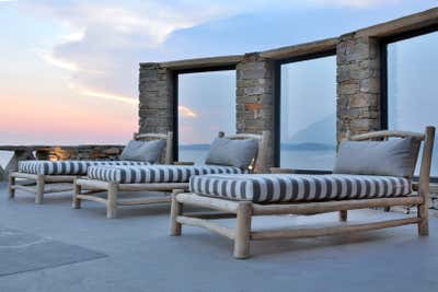  Beach Style Vacation Home Exterior. Kea Seafront Villa by Anna-Maria Coscoros Interior Design.