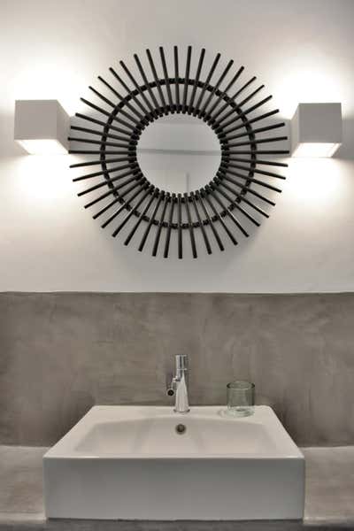 Contemporary Vacation Home Bathroom. Kea Seafront Villa by Anna-Maria Coscoros Interior Design.