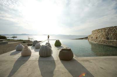  Beach Style Exterior. Mykonos Seafront Villa by Anna-Maria Coscoros Interior Design.