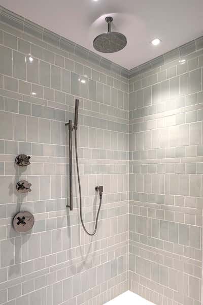  Art Deco Family Home Bathroom. Guest Bath Renovation by Right Meets Left Interior Design.