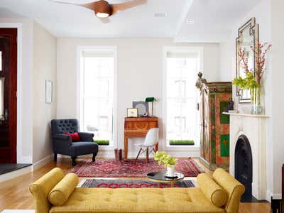  Mid-Century Modern Family Home Living Room. Cobble Hill Brownstone by Right Meets Left Interior Design.