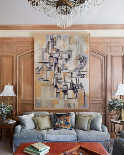  French Family Home Living Room. Rancho Santa Fe Provencal by Tichenor and Thorp Architects.