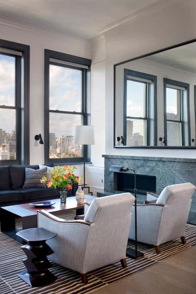 Modern Apartment Living Room. Soho Loft by Glenn Gissler Design.