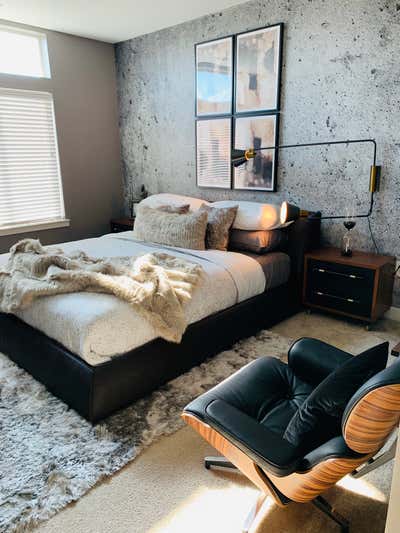  Contemporary Industrial Bachelor Pad Bedroom. New York Bachelor Pad by Decorelle LLC.