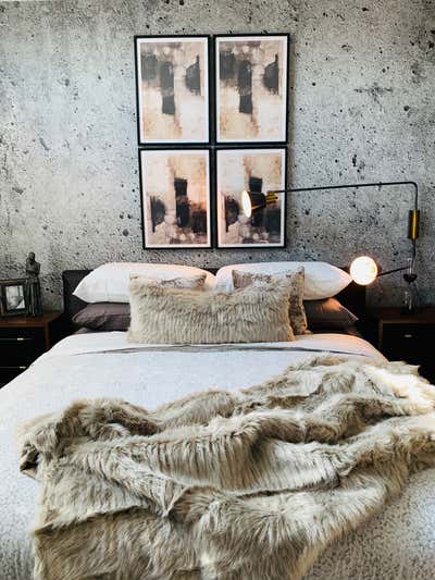  Industrial Bedroom. New York Bachelor Pad by Decorelle LLC.