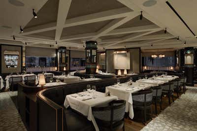  Mid-Century Modern Restaurant Dining Room. Margot by Fabled Studio.