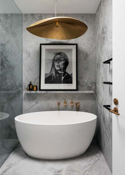  Modern Mid-Century Modern Family Home Bathroom. Juniper House by Dylan Farrell Design.