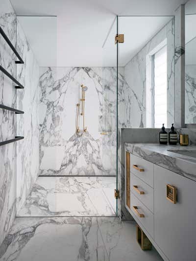  Transitional Family Home Bathroom. Juniper House by Dylan Farrell Design.