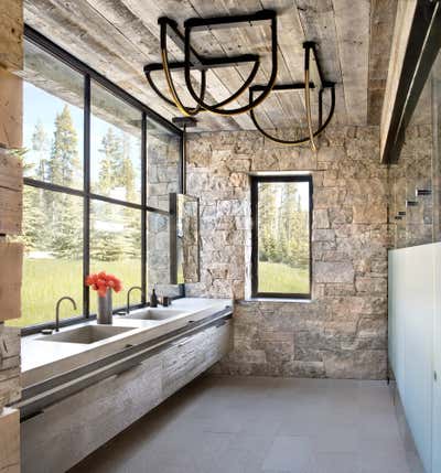  Rustic Vacation Home Bathroom. Wit's End by Lisa Kanning Interior Design.